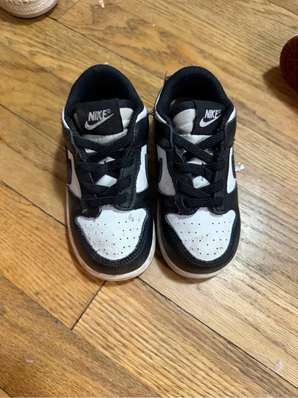 Nike Kids' High-Top Sneakers in White, Red & Black